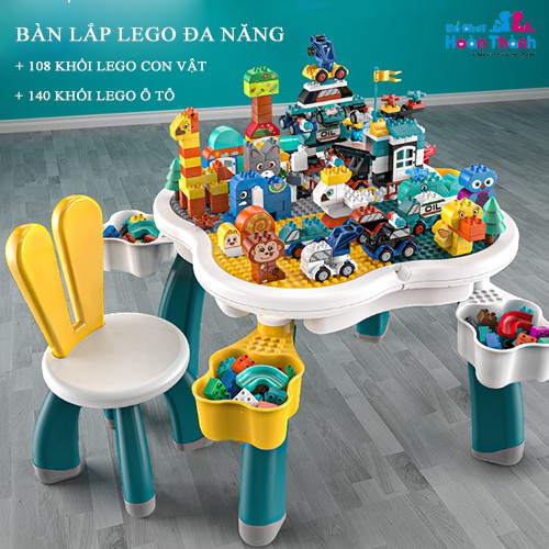 [Mã SKAMLSC1404 giảm 10% đơn 100K] Bàn xây dựng trẻ em đa năng Hoa Anh Đào, đồ chơi trí tuệ, lắp ráp, xếp hình cho bé