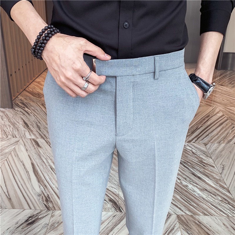 Quần Âu Nam Mix Kẹp , Thay Thắt Lưng , Kiểu Mới Phong Cách Hàn Quốc , Dáng Ôm Chuẩn Body