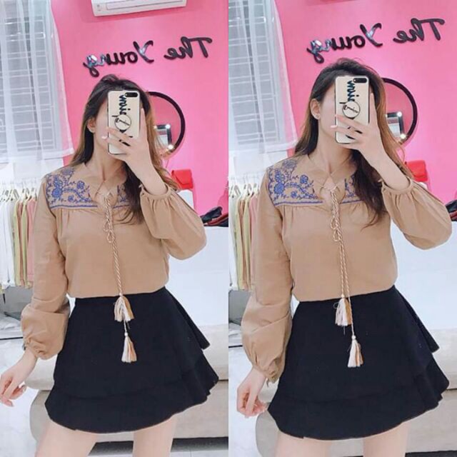 Áo bầu babydoll thêu hoa đủ mẫu đủ màu cực xinh