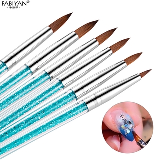 Bộ 6 Cọ Vẽ Móng Nghệ Thuật Fabiyan Tay Cầm Kiểu Đá Giả Kim Cương Dùng Với Dung Dịch Acrylic/Gel UV