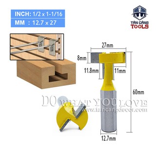 Mũi Router Tạo Rãnh T 8 mm Cốt 12.7 mm