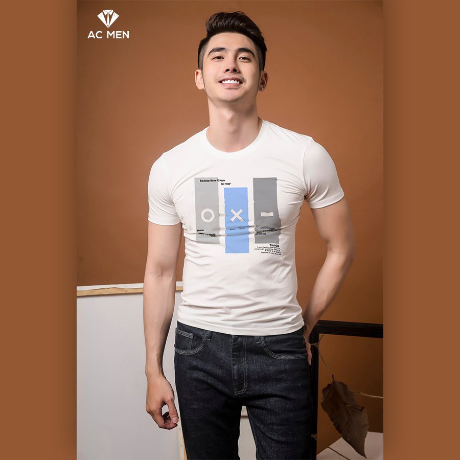 Áo Thun Nam AC MEN ( 2 Màu) Form Ôm, Chất Thun Co Giãn, Họa Tiết in Hình XO
