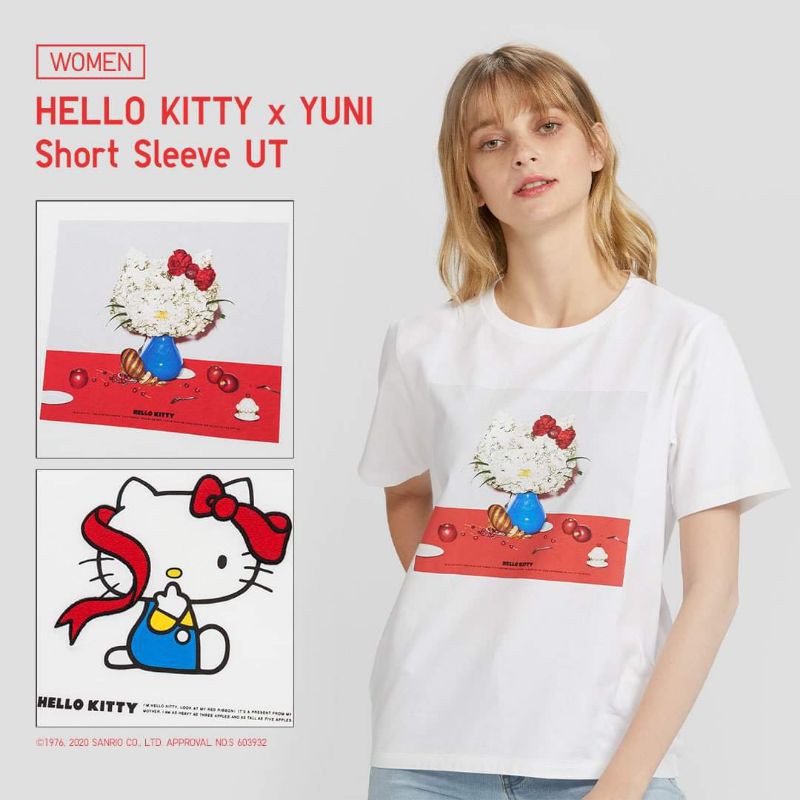 (UNIQLO Nhật chính hãng) Nữ - Áo phông trắng UT Hello Kitty
