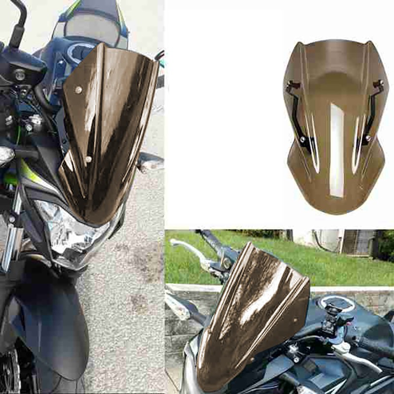 Motorcycle WindScreen Windshield Shield Screen Visor Wind Deflector with Bracket Double Bubble for Kawasaki Z650 Z 650