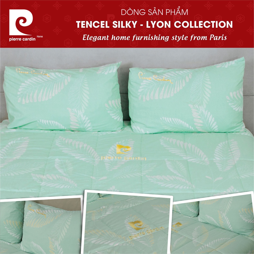 Bộ ga giường phòng ngủ 4 món Pierre Cardin, chất liệu Tencel cao cấp, gian hàng chính hãng PCABDTF003