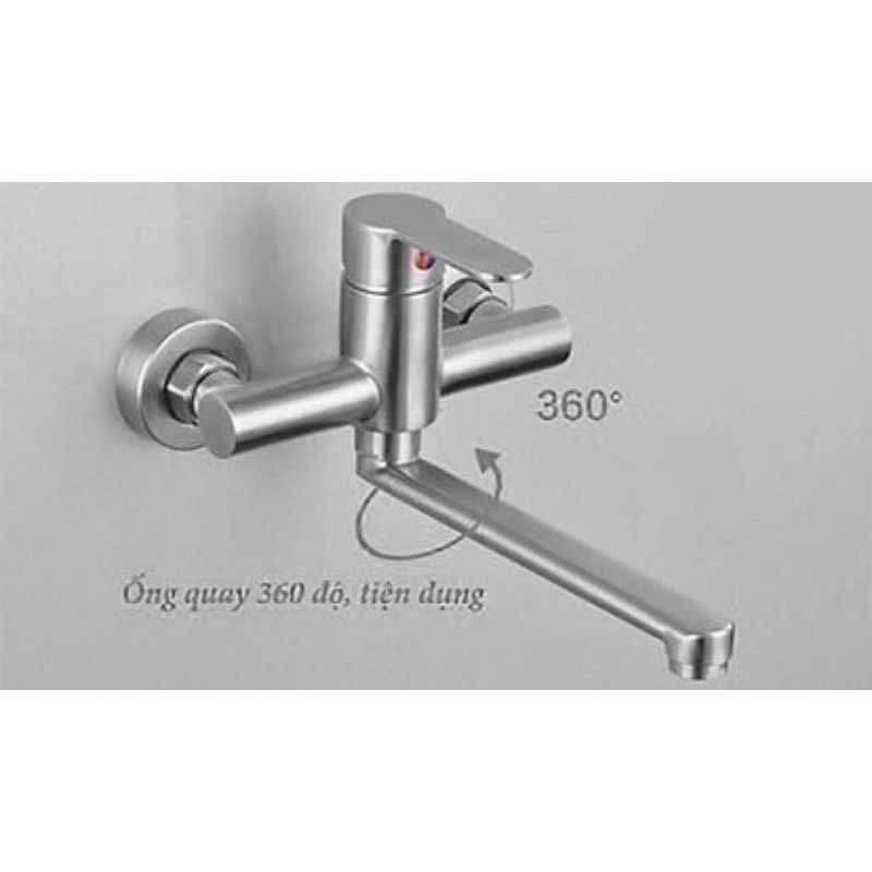 Vòi rửa chén nóng lạnh âm tường Inox sus304