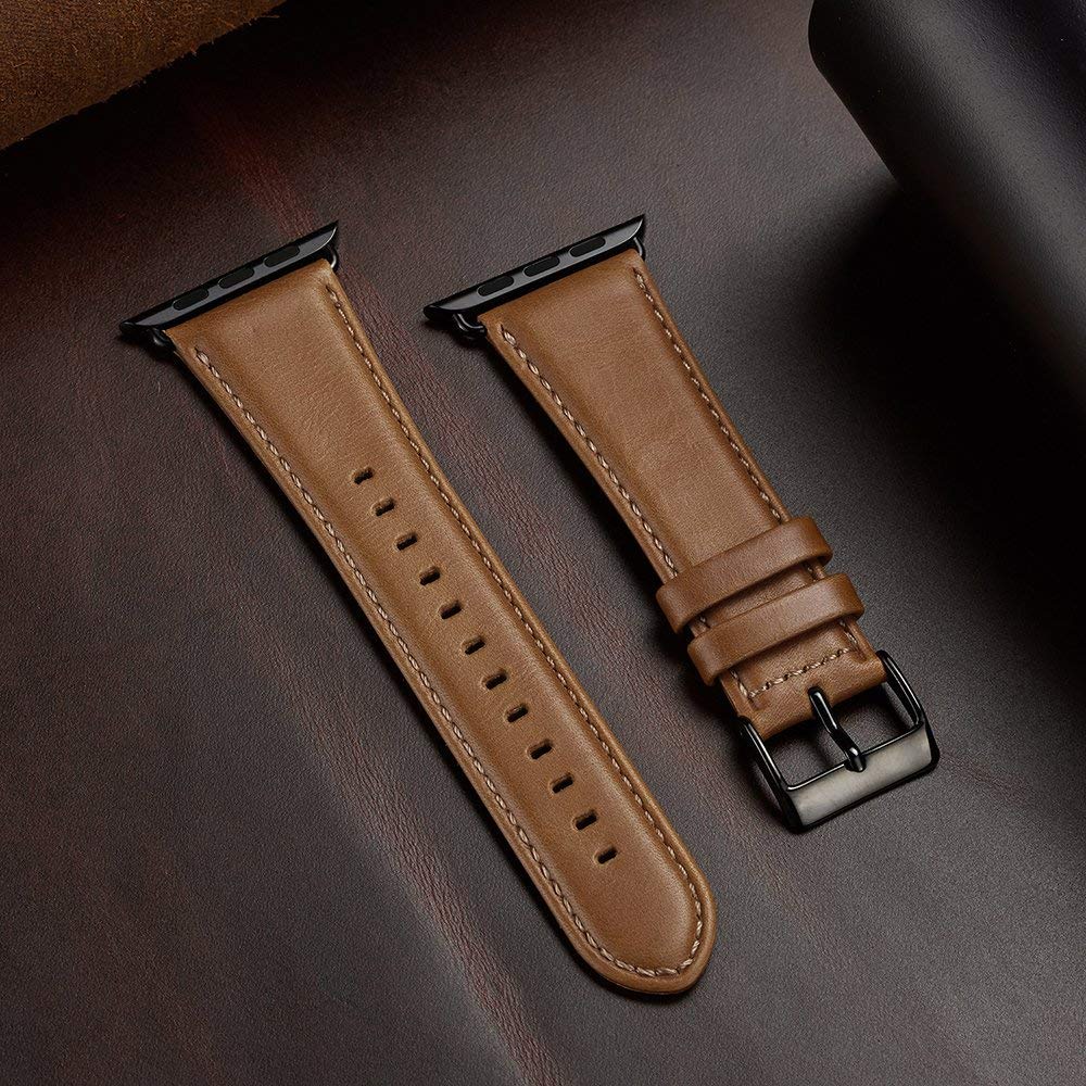 Dây Da Cho Đồng Hồ Thông Minh AP Watch Khóa Thép Thời Trang Sang Trọng Series 1/2/3/4/5/SE/6/7 Size 38-40-41-42-44-45mm