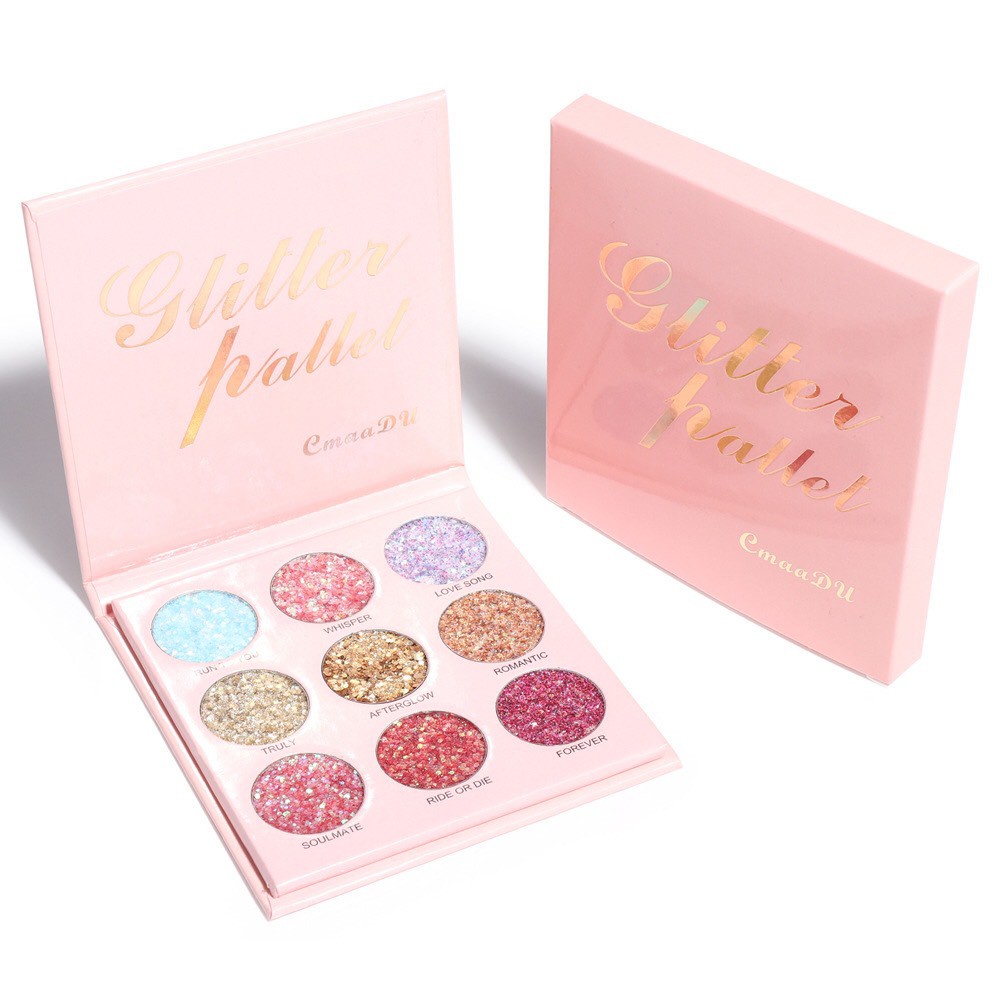 Nhũ mắt kim tuyến Cmaadu trang điểm mắt Glitter pallet