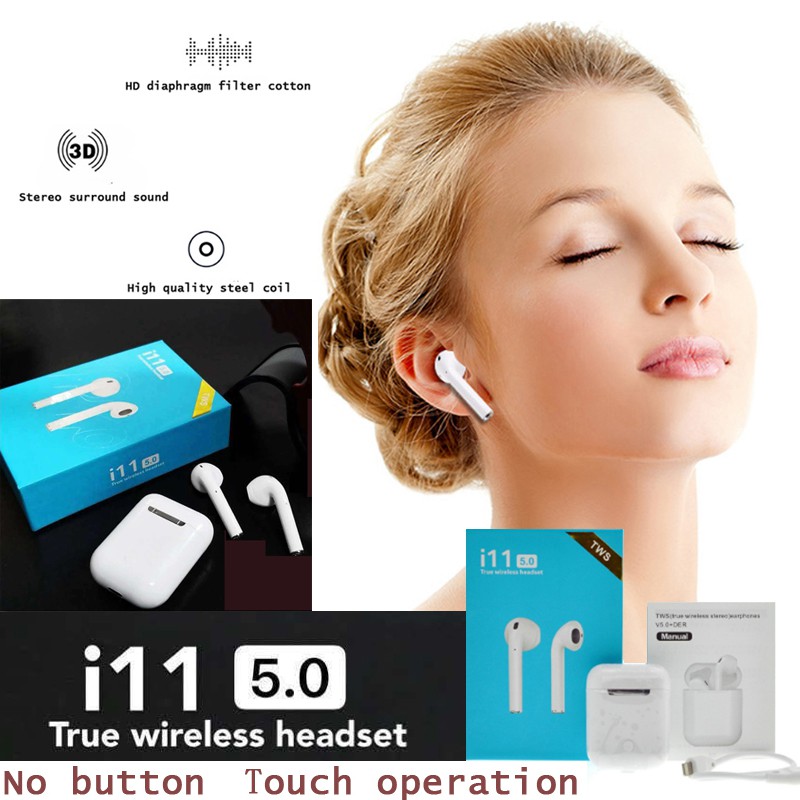 Tai nghe bluetooth không dây I11 TWS 5.0 âm thanh siêu trầm chất lượng cao