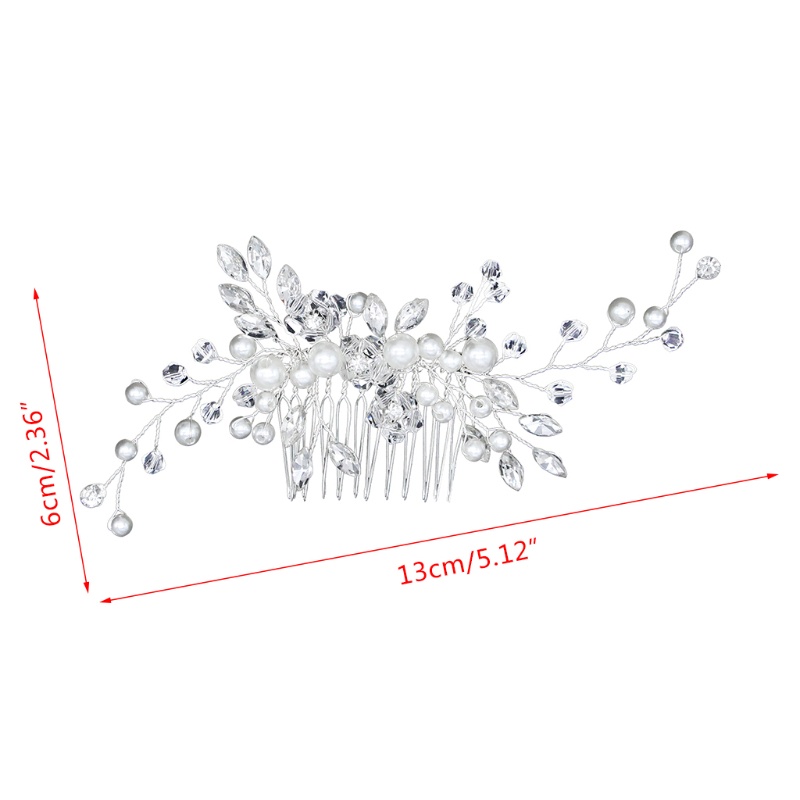 Lược Cài Tóc Đính Ngọc Trai Giả Thanh Lịch Cho Cô Dâu