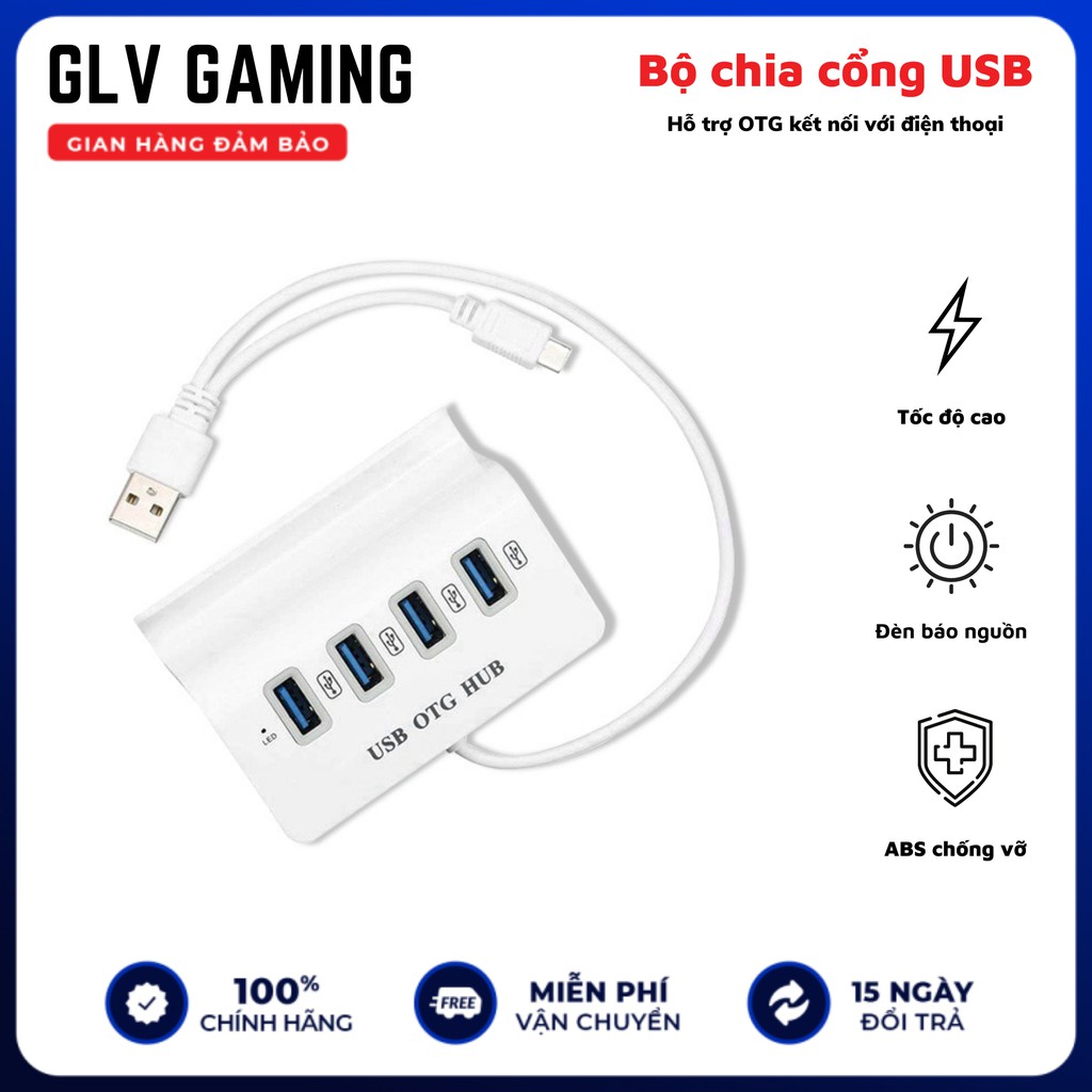 USB OTG HUB - Bộ chia cổng USB có hỗ trợ OTG kết nối với điện thoại