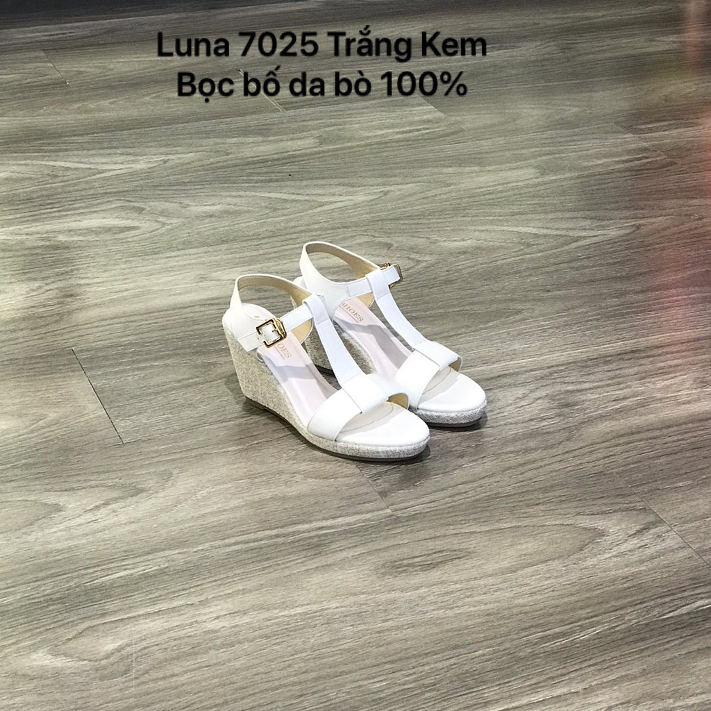 Xăng đan đế xuồng nữ da bò mềm êm chân LUNASHOES 6003 bảo hành 2 năm dễ phối đồ