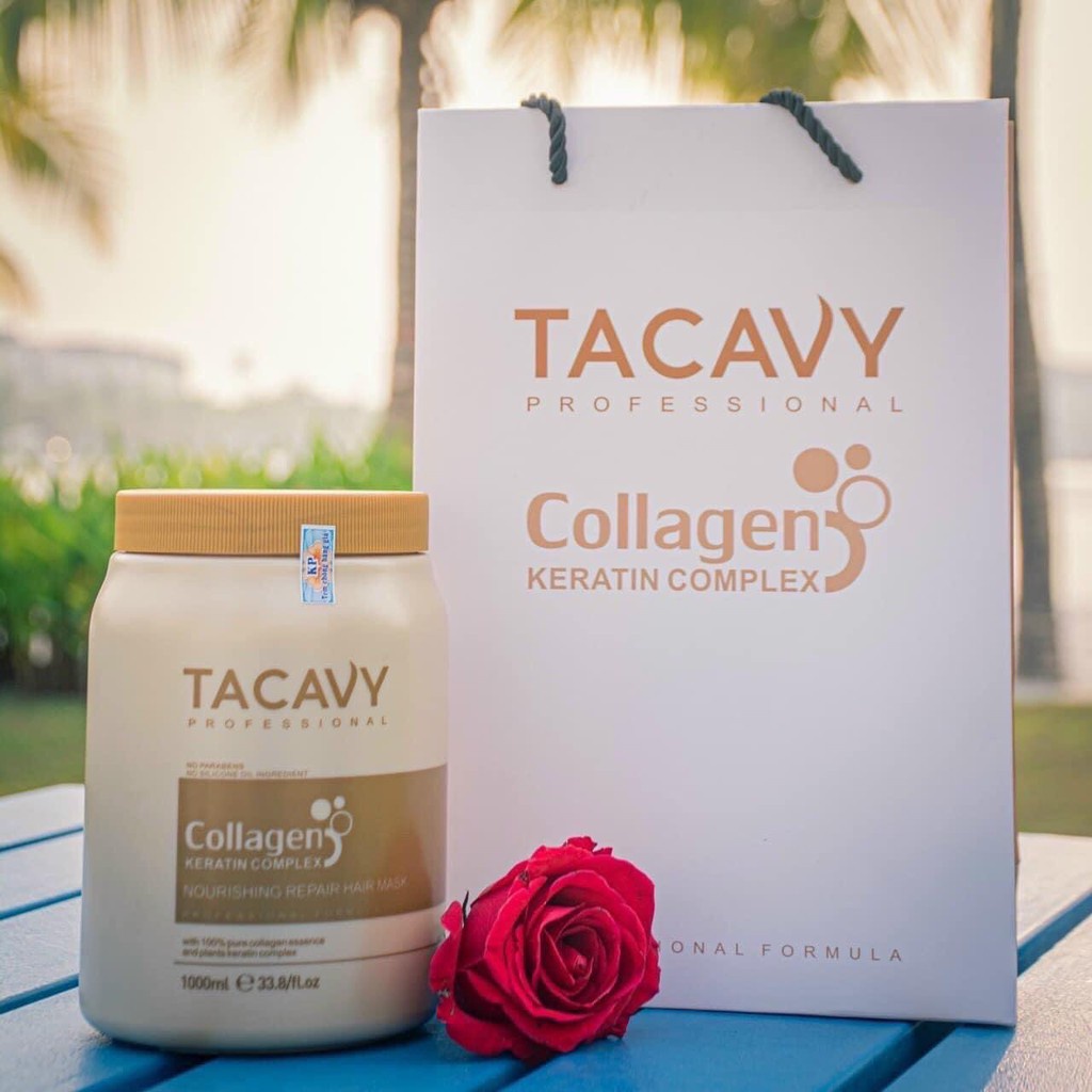 KEM HẤP Ủ TÓC COLLAGEN TACAVY 1000ML | PHỤC HỒI TÓC HƯ TỔN, DƯỠNG TÓC SIÊU MỀM MƯỢT