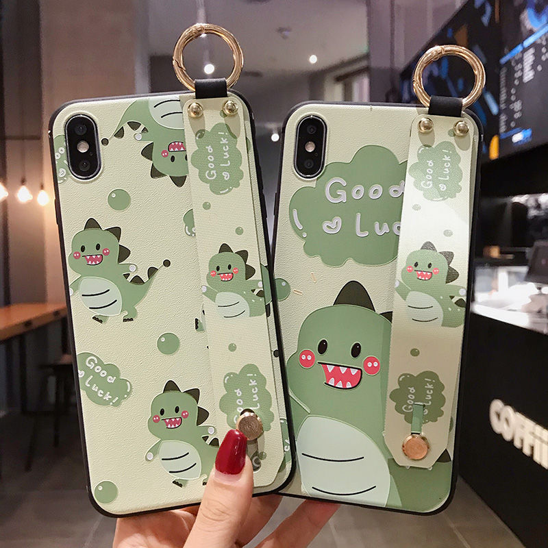 Ốp lưng Redmi Note 10 9 9S 8 7 Pro POCO X3 NFC Xiaomi MI 3D Relief Cute Crocodile Soft Case Cover+Wristband