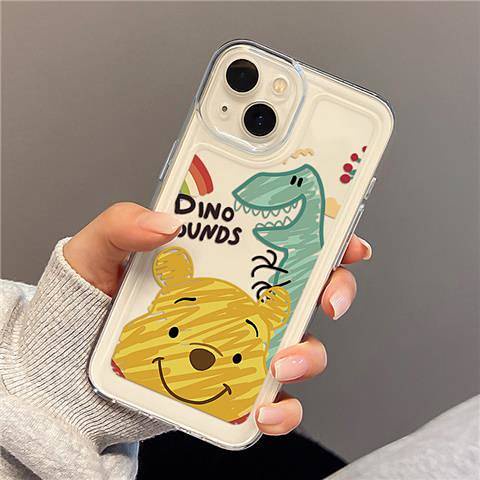 Ốp điện thoại trong suốt hình gấu Pooh dễ thương thích hợp cho iphone 14/13/12/11 Promax 4KaK