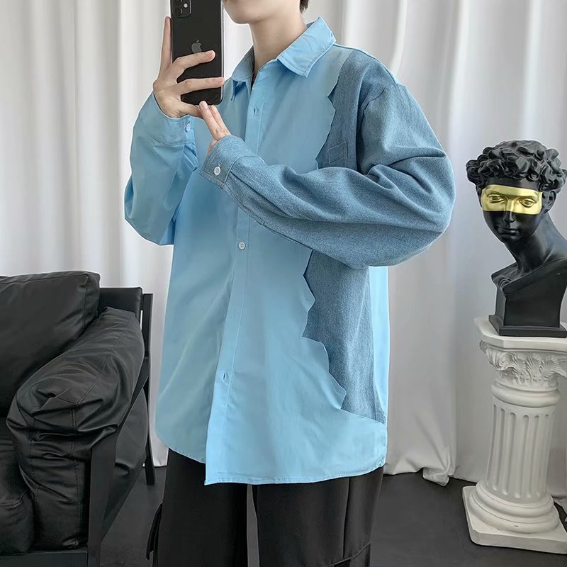 Korean fashion men's long-sleeve crew neck shirt | BigBuy360 - bigbuy360.vn