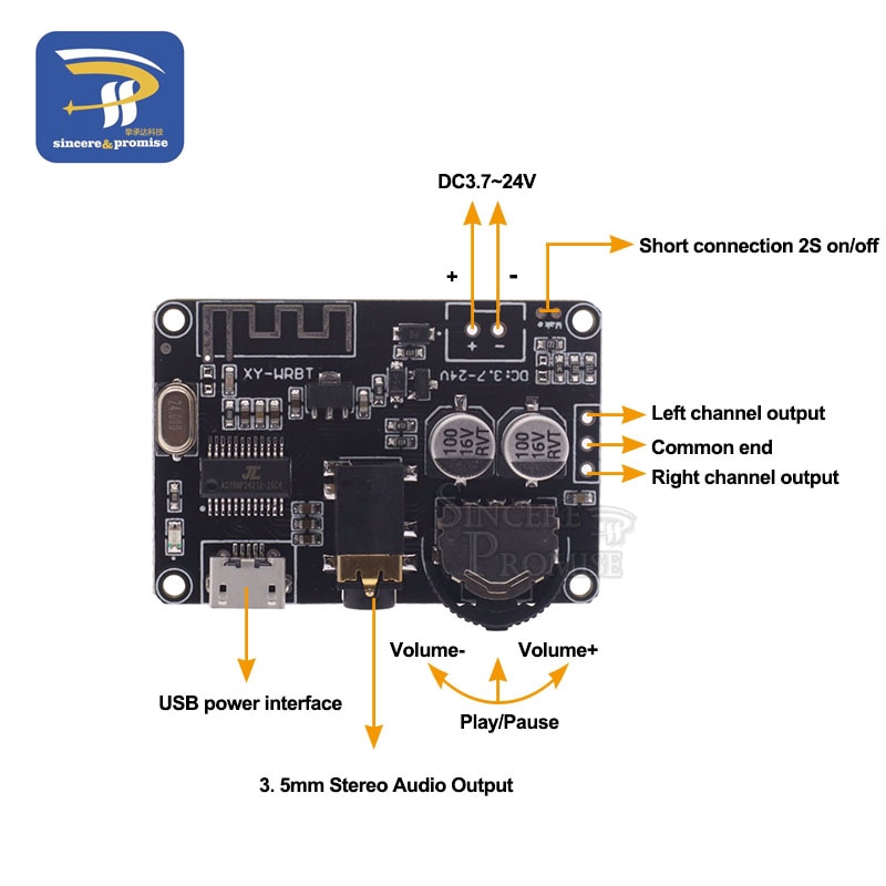 Mô Đun Bảng Mạch Giải Mã Âm Thanh Bluetooth 5.0 mp3 XY-WRBT Chuyên Dụng