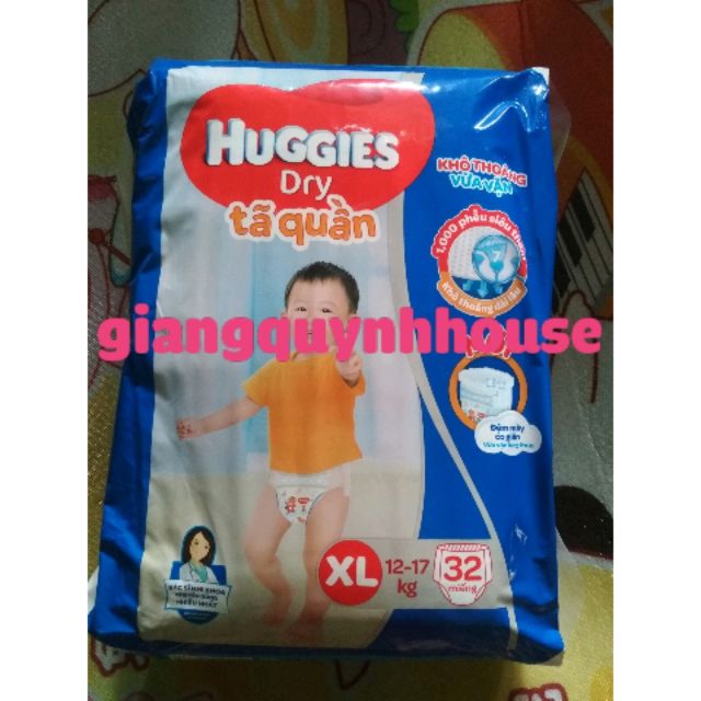 Tã quần Huggies Dry XL34/M42/L38/XXL30 quà tặng mẫu mới