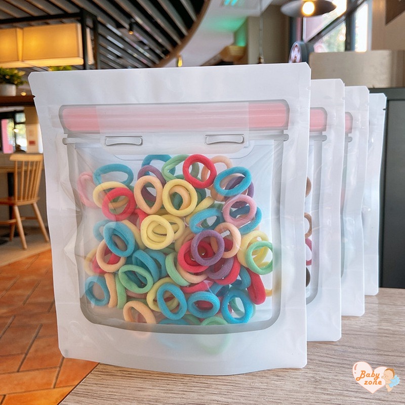 Set 100 Dây Buộc Tóc Nhiều Màu Cho Bé Gái