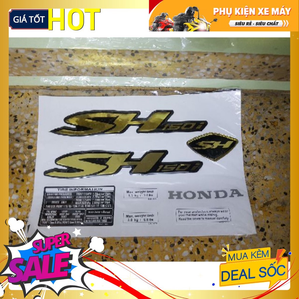 Siêu rẻ - Tem thông số SH 150i nhập Ý nổi đẹp (trang trí thân xe máy Honda 2008 - Hàng chuẩn, shop nói không với hàng dở