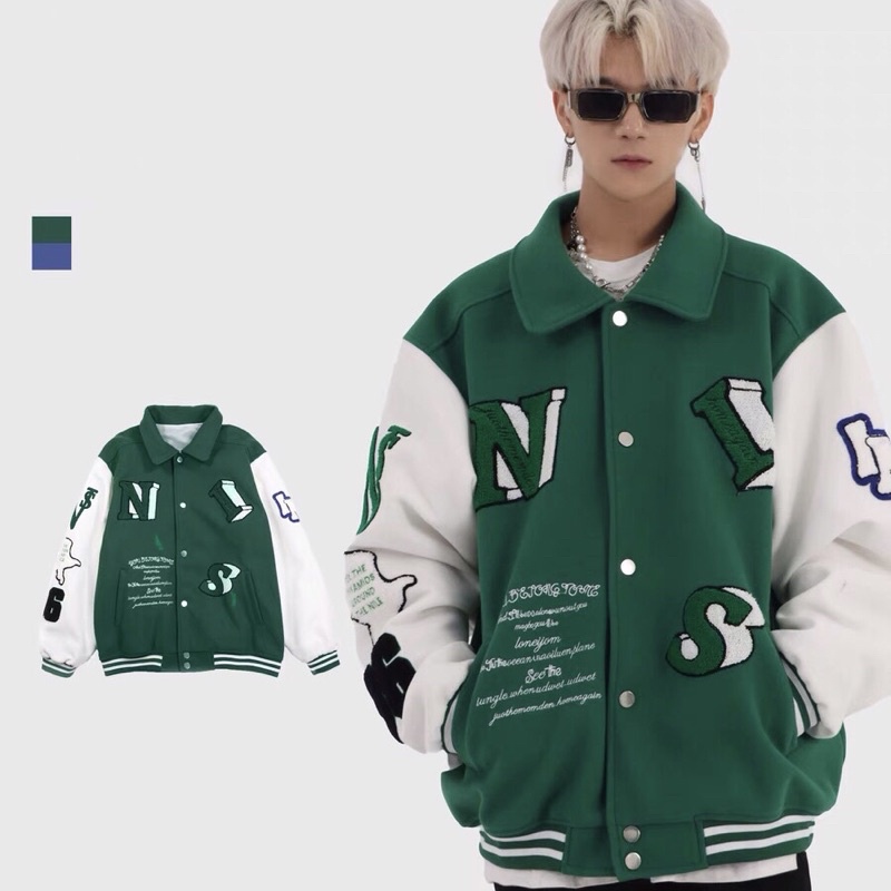 Áo Khoác Nỉ Varsity Jacket Chất Dày Form Đẹp