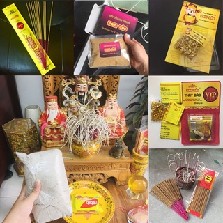 Sx - chọn đồ thờ cho bàn thờ thần tài: hương thần tài, cốt nạp tượng ông tài ông địa, gạo thần tài, thất bảo [ đồ cúng