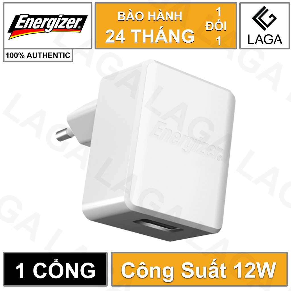 [Freeship toàn quốc từ 50k] Cốc Sạc Energizer HT 2.4A 1 USB - ACA1BEUH