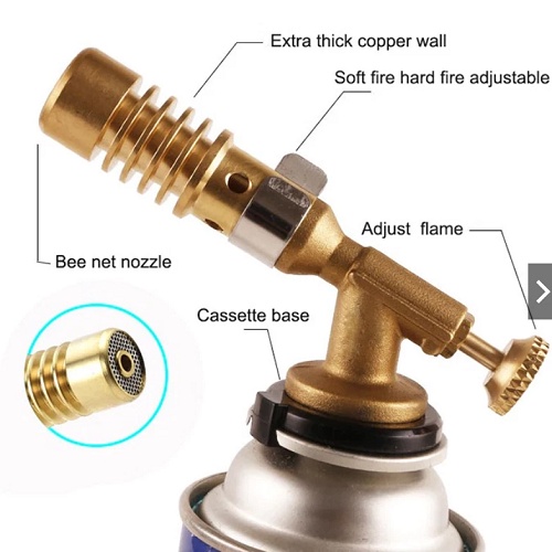 [HÀNG CÓ SẴN]Đèn khò gas 1300 độ bằng đồng nguyên khối độ bền cao - đèn khò ga mini 733