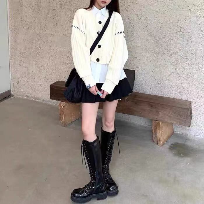 Blackpink Jennie Áo khoác cardigan dáng rộng phong cách Hàn Quốc xinh xắn nữ tính