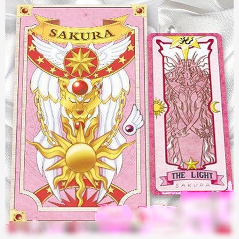 Hộp thẻ bài Clear Card Clow Cardcaptor pha lê Sakura Thủ lĩnh Tarot xanh hồng nâu