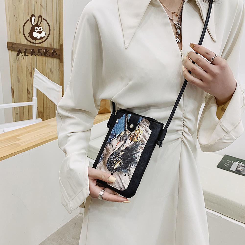 Túi xách đeo vai đựng điện thoại cỡ nhỏ chất liệu da PU phong cách cổ điển dành cho nữ