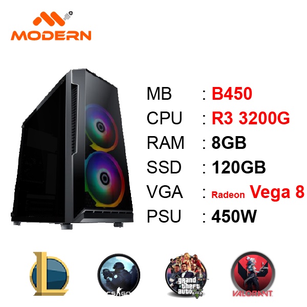 PC Văn phòng MSI Vega - B450 / 3200G / Ram 8G / SSD 120G / 450W | BigBuy360 - bigbuy360.vn