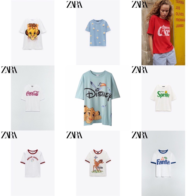 ÁO THUN ZARA IN HÌNH HÀNG XUẤT NHIỀU MẪU