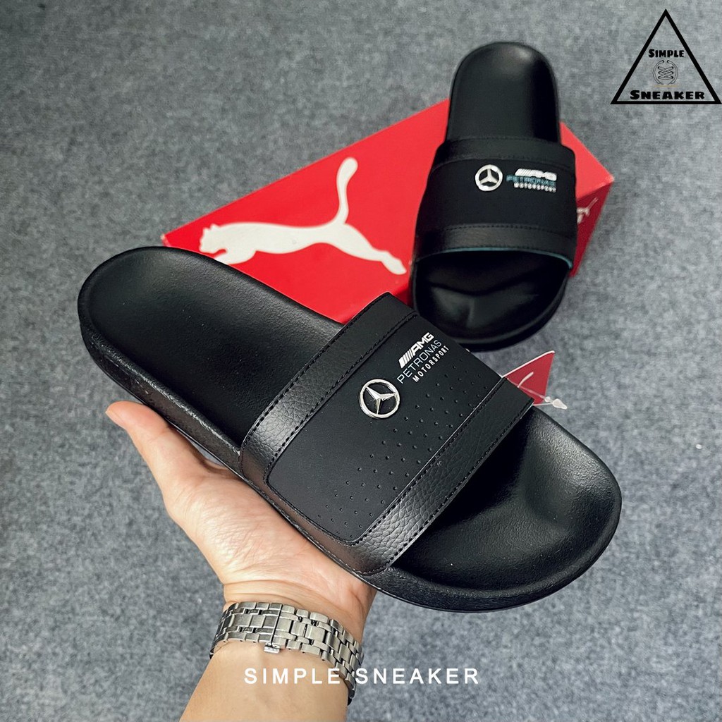 Dép Puma x Mercedes Chính Hãng FREESHIP Puma Leadcat Slides Mercedes Team Sliver - Dép Quai Ngang Puma [37155301