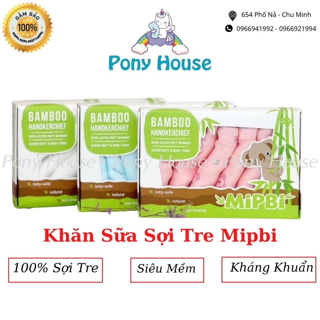 Khăn Sữa Sợi Tre Mipbi 100% Sợi Tre Siêu Mềm Kháng Khuẩn An Toàn Cho Bé Từ