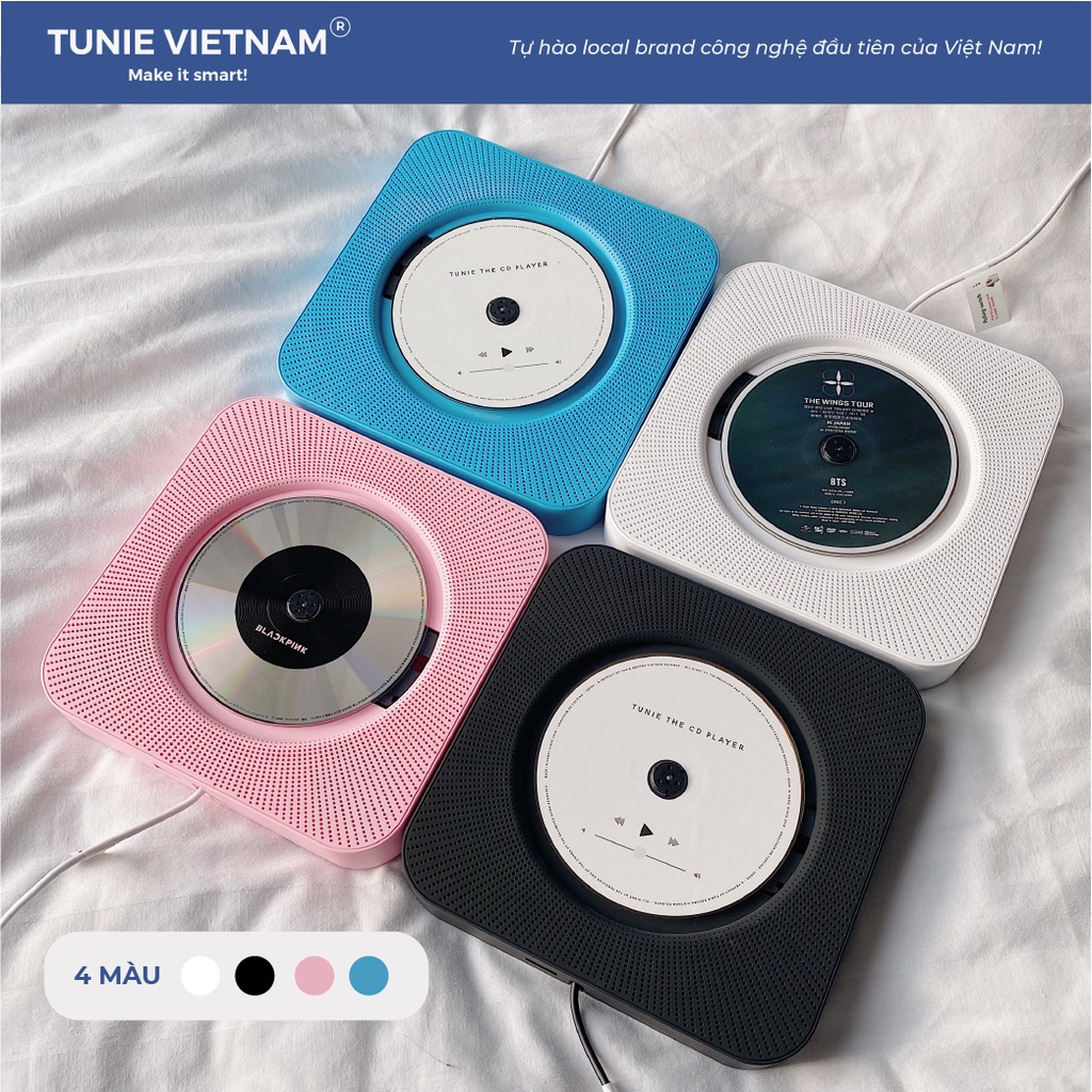 [FREE ĐĨA] Máy nghe nhạc Tunie CD Player kèm Bluetooth Màn LED Full phụ kiện