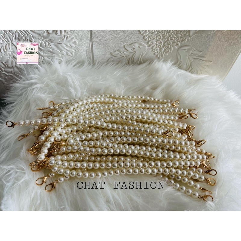Chuỗi giả ngọc trai ,dây xích phụ kiện túi dự tiệc clutch
