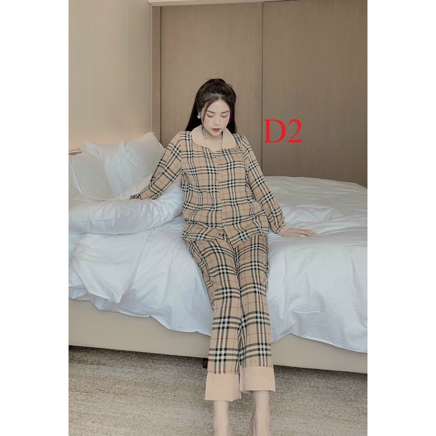 Đồ bộ mặc nhà ,set đồ bộ nữ tay dài quần dài cổ sen chất kate mềm