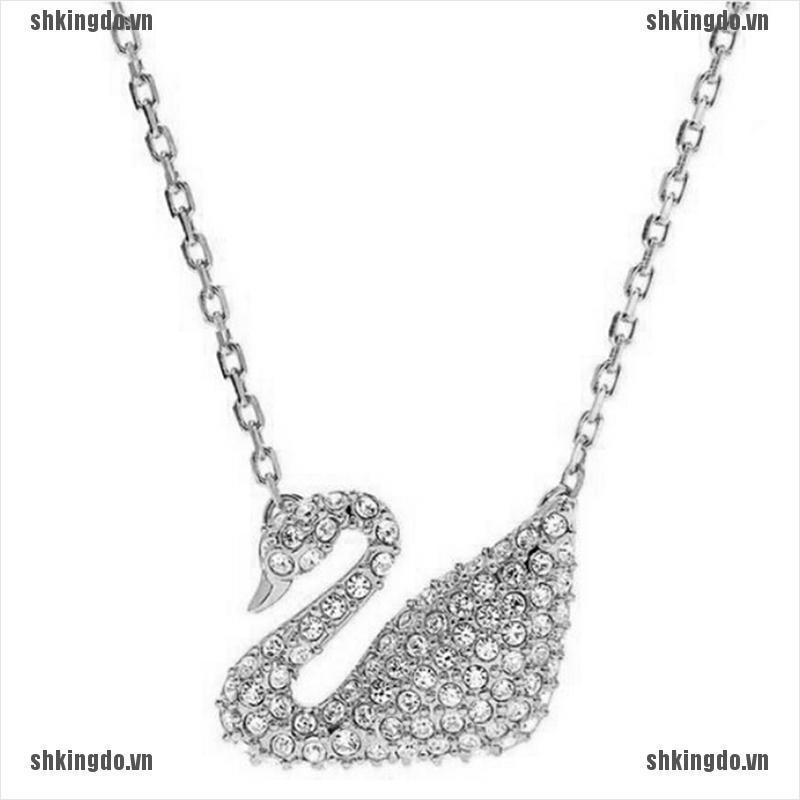 SWAROVSKI Bộ Trang Sức 3 Món Hình Thiên Nga Đính Đá Sang Trọng