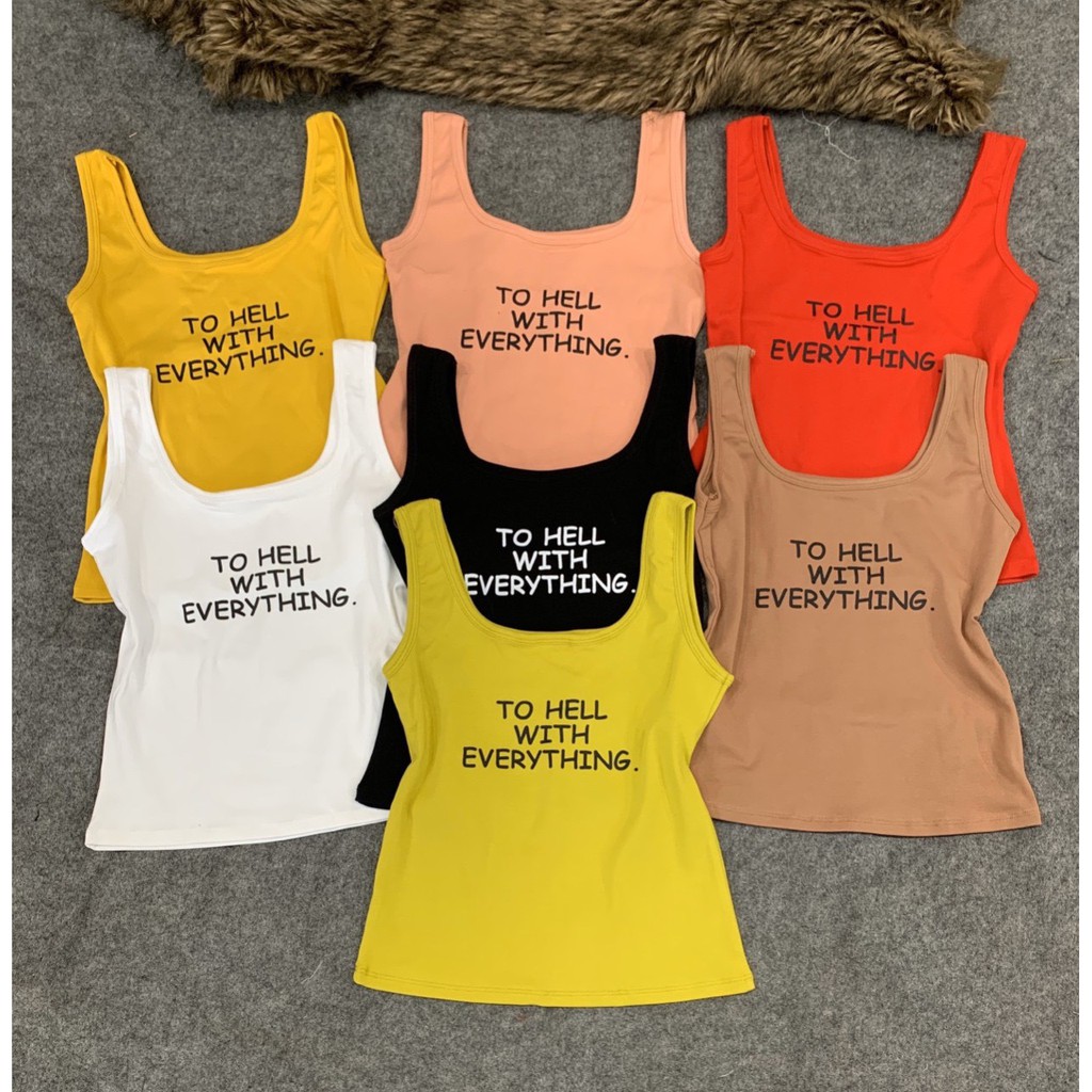 Áo ba lỗ in chữ to hell cực dễ thương xinh xắn cho mùa hè xinh hot huit