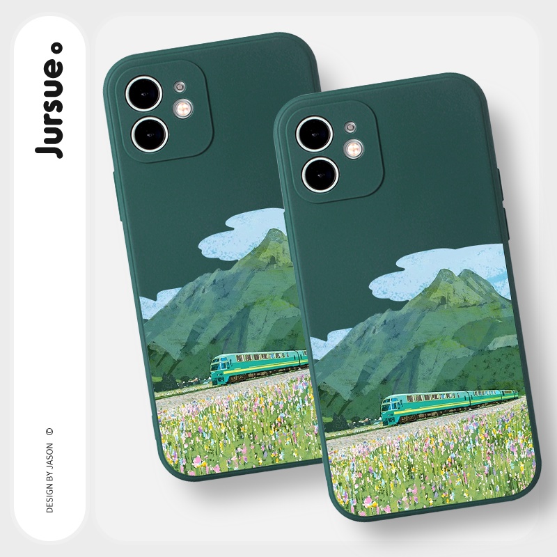 Ốp lưng JURSUE silicon mềm chống sốc hình dễ thương đẹp cho iPhone 13 12 11 Pro Max SE 2020 X XR XS 8 7 ip 6S 6 Plus Y1953