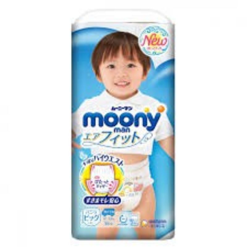 [Hà Nội]Bỉm Moony Xanh TC Dán Quần (Date Mới) NB90,S84,M64,M58,L44boy,L44girl,XL38boy,