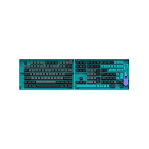 Nút Bàn Phím Cơ - AKKO Keycap set – Black &amp; Cyan (PBT Double-Shot/ASA profile/197 nút)