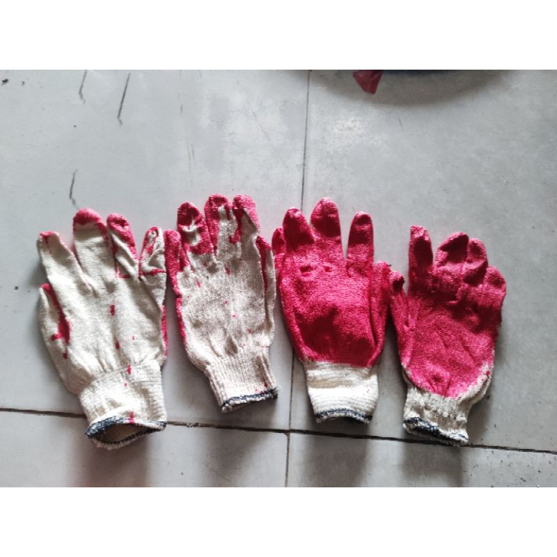 1 đôi Bao tay lao động sợi len phủ sơn chống trơn