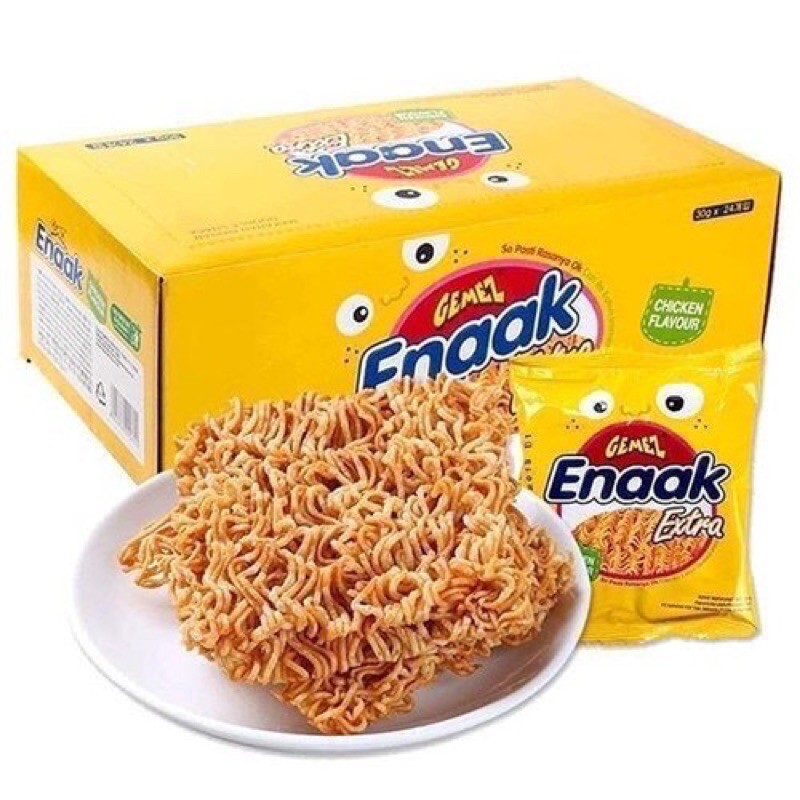 Hộp 24 gói mì ăn sống Snack Enaak 30gr (vàng)