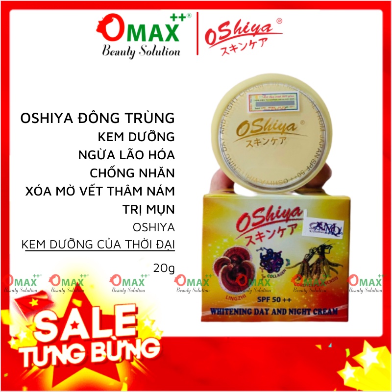 KEM OSHIYA ĐÔNG TRÙNG HẠ THẢO - COLLAGEN - LINH CHI 20G ( XOÁ VÀ NGĂN NGỪA NÁM - TÀN NHANG - ĐỒI MỒI )