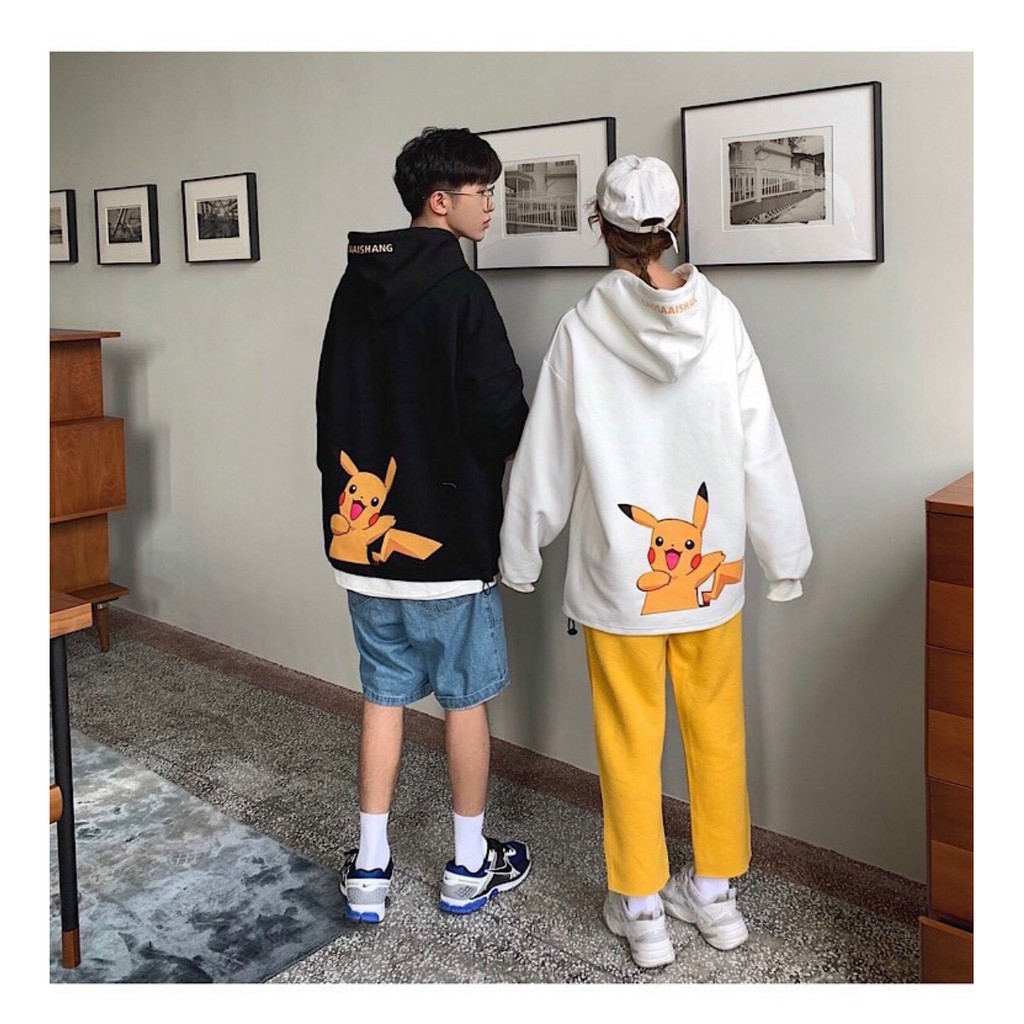 Áo khoác, áo hoodie unisex nam nữ nỉ ngoại form rộng pikachu siêu chất năng động thời trang học đường | BigBuy360 - bigbuy360.vn