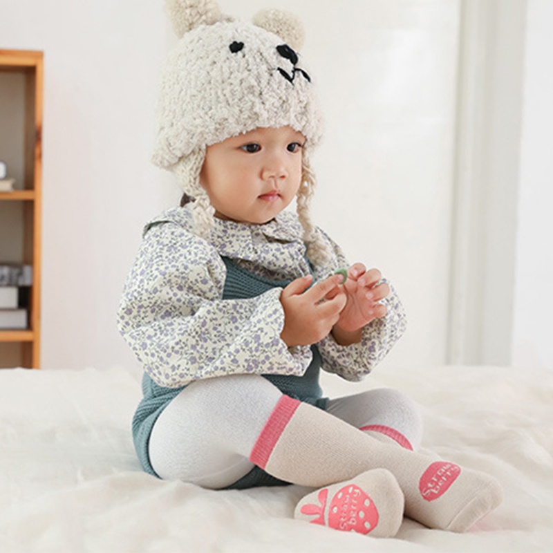 Đôi Vớ Giữ Ấm Chân Chống Trượt Bằng Vải Cotton In Hoạt Hình Dành Cho Bé Trai Gái