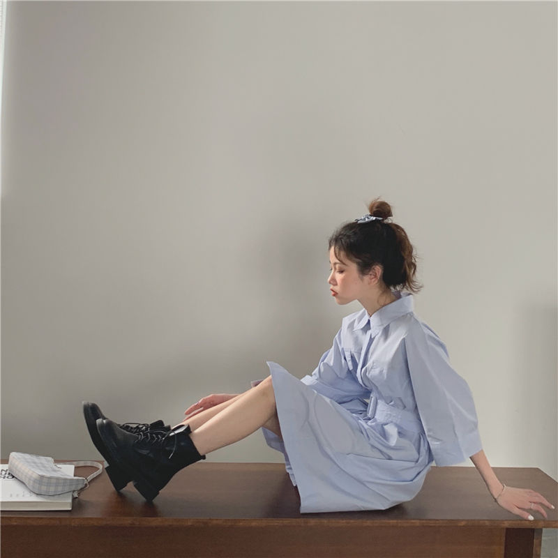 Đầm bầu dài dáng rộng phong cách Hàn Quốc 2021 cho nữ