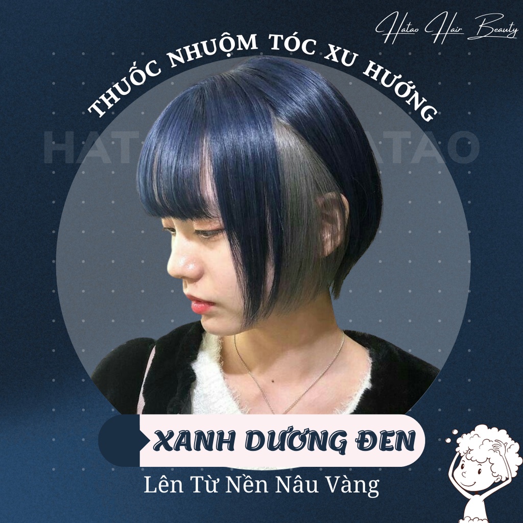 Thuốc nhuộm tóc màu Xanh Than(không tẩy) kèm trợ nhuộm 100ml